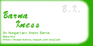 barna kness business card